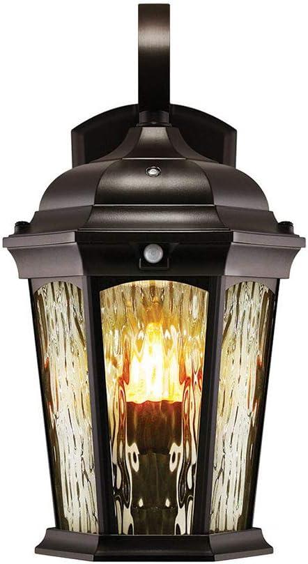 Classic Oil-Rubbed Bronze Medium Lantern Sconce with Etched Glass