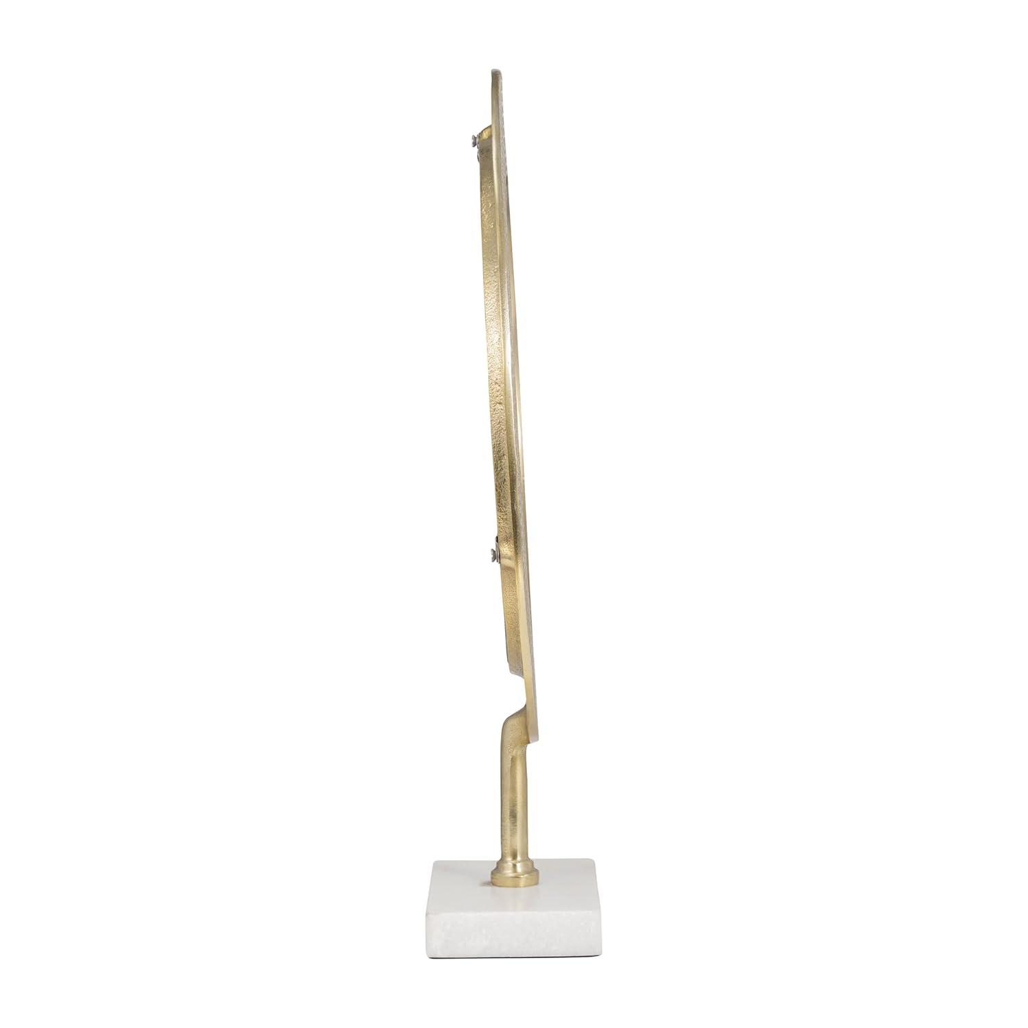 Sagebrook Home Metal 21" Hammered Mirror On Stand, Gold