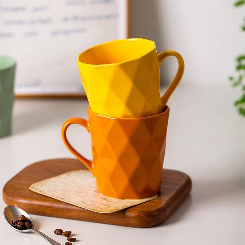 Set of 6 Multicolor Matte Ceramic Mugs - 11 oz