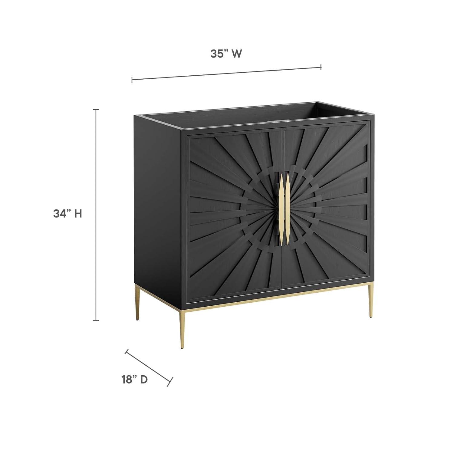 Modway 35" Single Bathroom Vanity Base Only in Black & Reviews | Wayfair