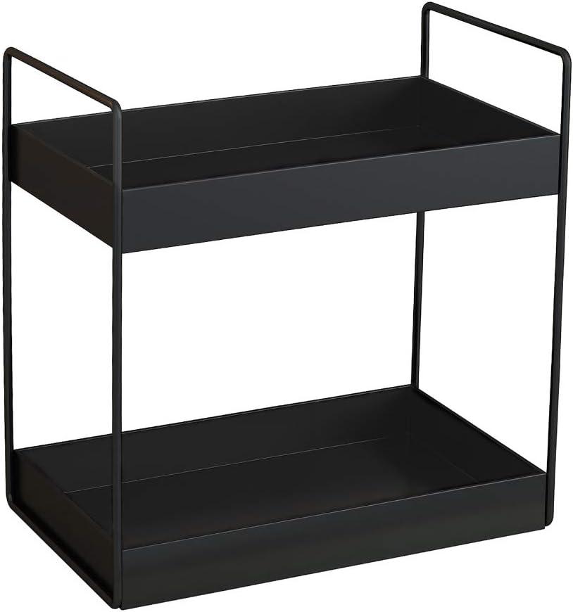 Black Metal 2-Tier Freestanding Countertop Organizer