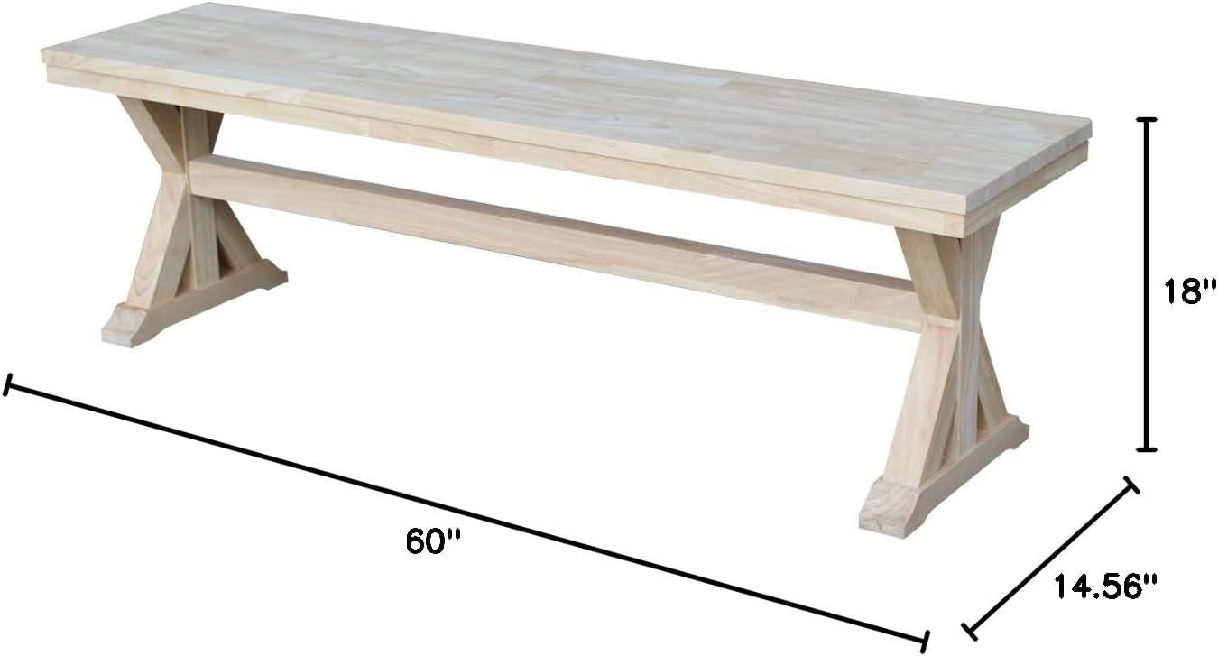 International Concepts Canyon Unfinished Wooden Bench