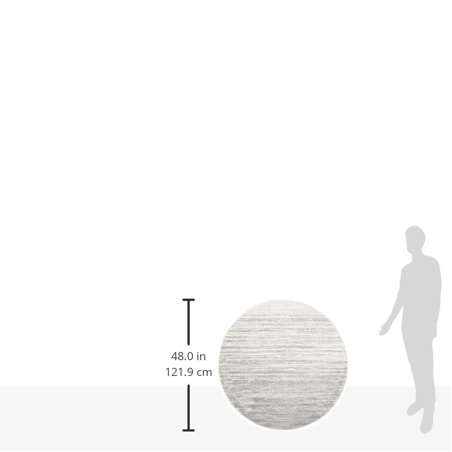 Adirondack ADR113 Machine Made Indoor Area Rug - Ivory/Silver - 4' Round - Safavieh