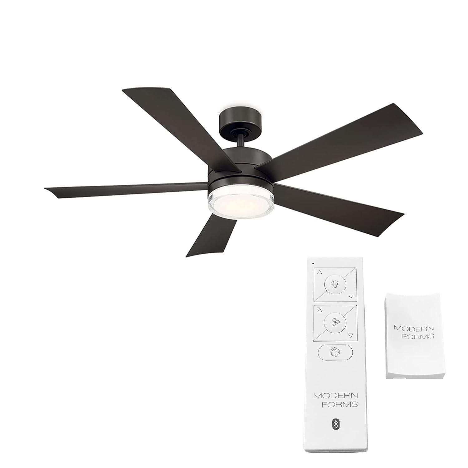 Wynd 5 - Blade Outdoor /Indoor Smart Ceiling Fan with Remote Control and LED Light Kit Included, Works With Alexa and iOS or Android App