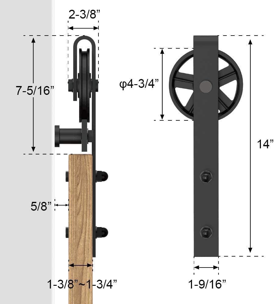 Lazio Sliding Standard Double Barn Door Hardware Kit