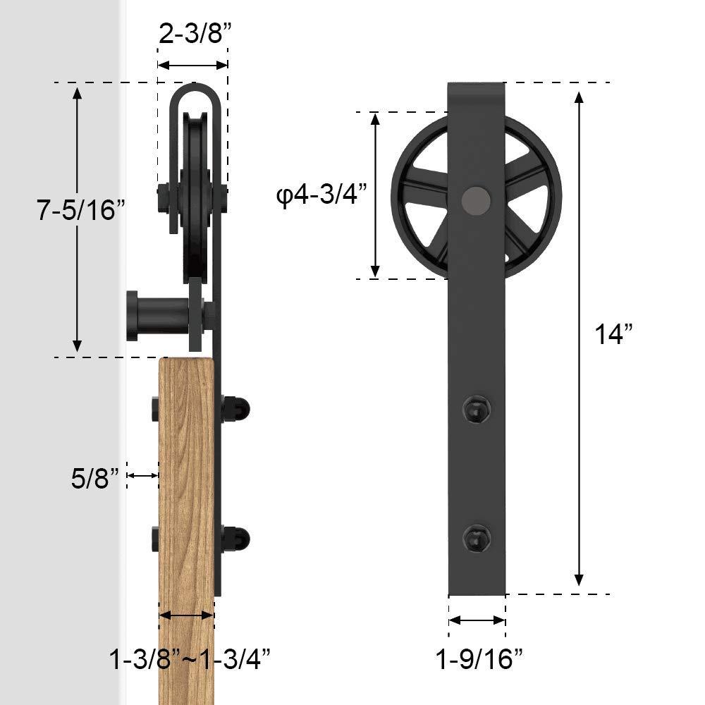 Lazio Sliding Standard Double Barn Door Hardware Kit