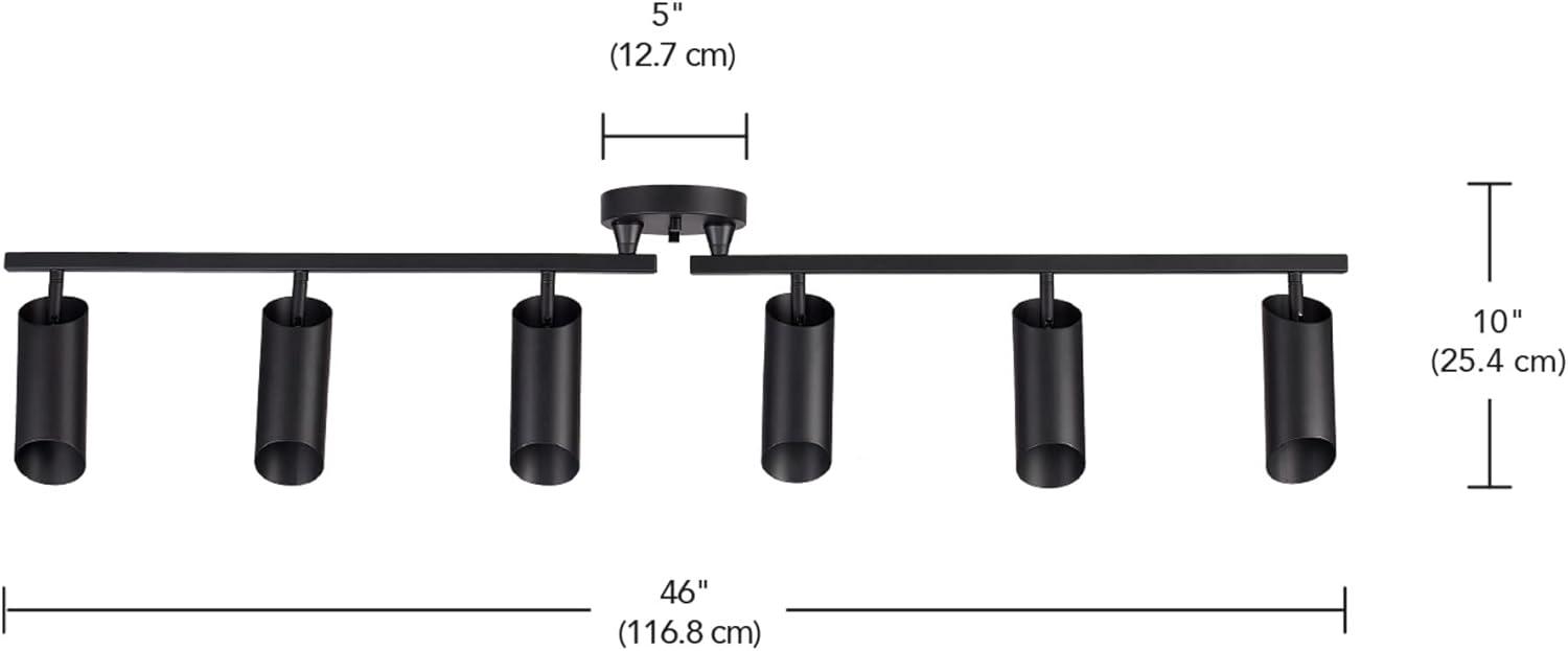 Modern 3.8 ft. Matte Black Foldable Hard Wired Indoor Track Lighting Kit with Adjustable Step Heads