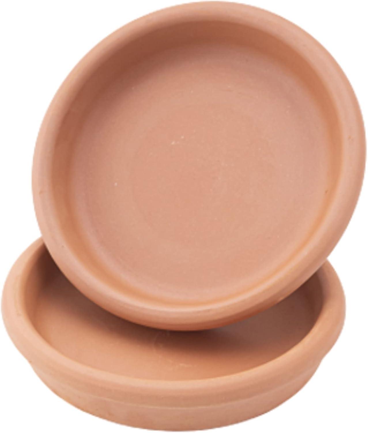 Handmade Unglazed Terracotta Round Roaster Pan Set