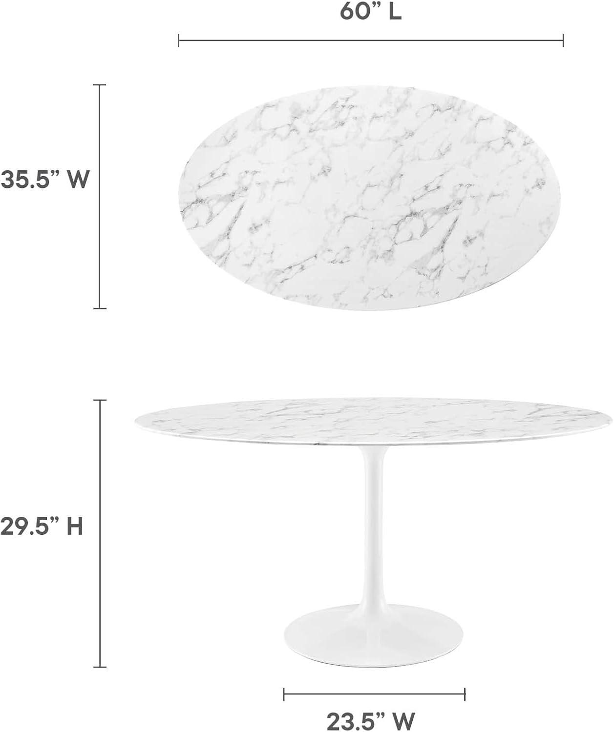 Lippa Oval Artificial Marble Dining Table by Modway