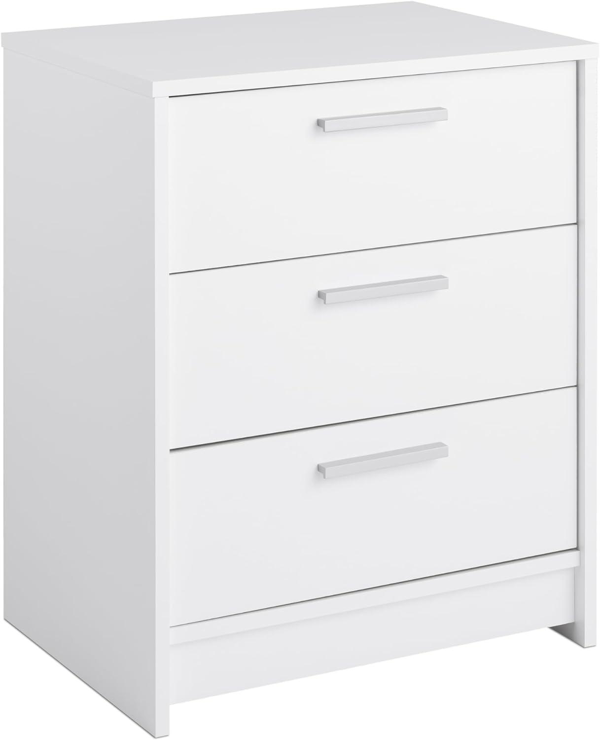 Studio Essentials White 3 Drawer 16" D X 21.25" W x 26.25" H Nightstand