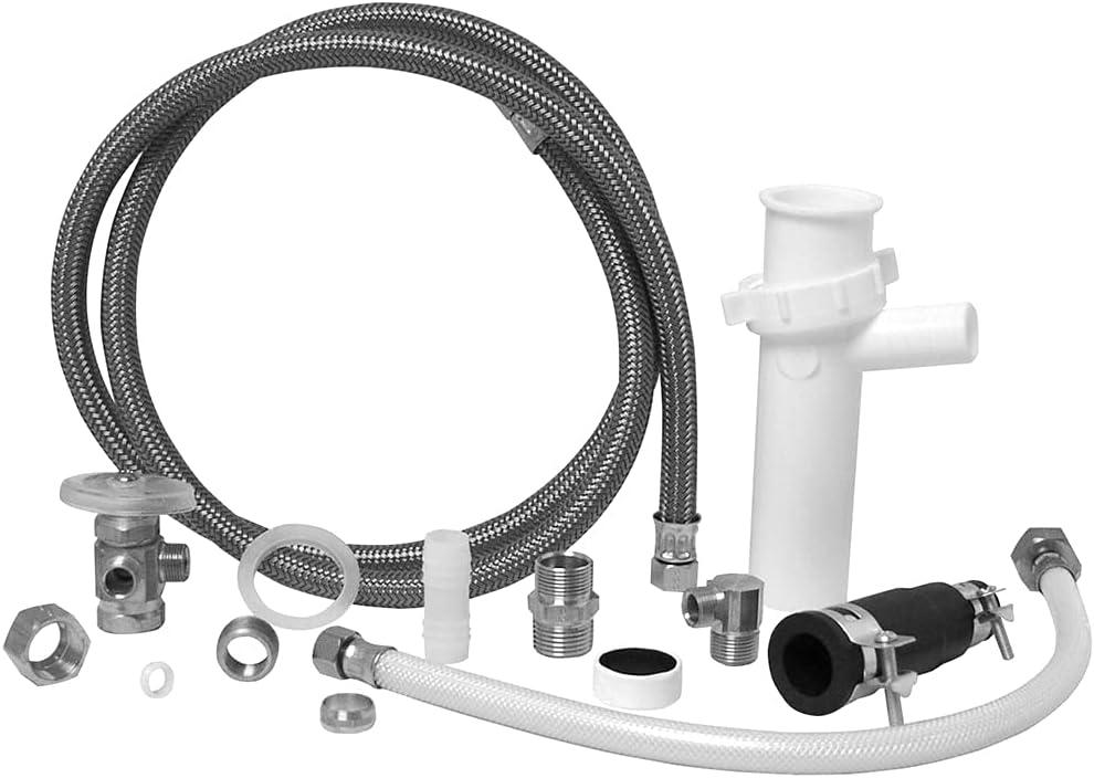 Plumb Craft White Complete Dishwasher Installation Kit with Hoses and Fixtures