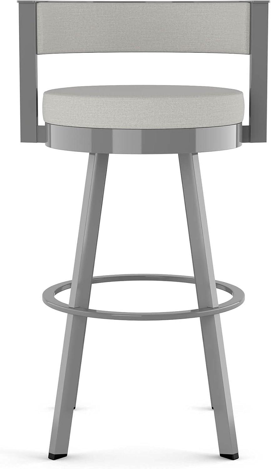 Amisco Browser Upholstered Counter Height Barstool Gray: Oval Back, Polyester, Steel Frame, 300 lbs Capacity