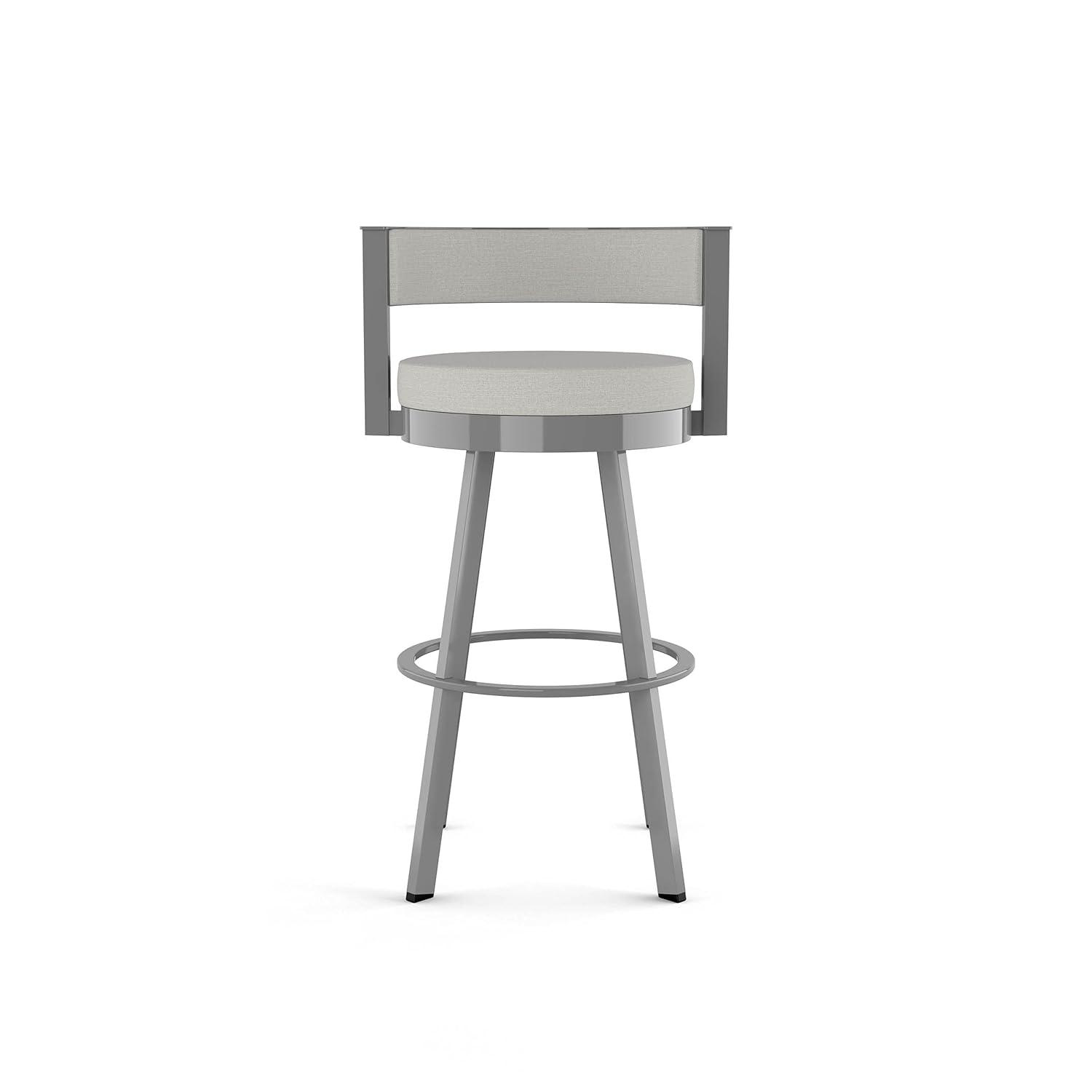 Amisco Browser Upholstered Counter Height Barstool Gray: Oval Back, Polyester, Steel Frame, 300 lbs Capacity