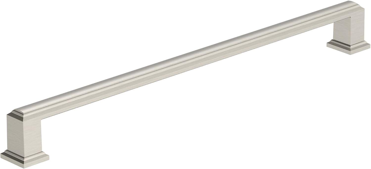 Amerock Appoint 10-1/16 inch (256mm) Center-to-Center Satin Nickel Cabinet Pull