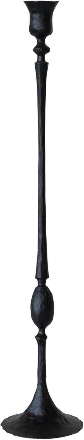 Creative Co-Op Tall Decorative Hand-Forged Metal Taper Holder, Black