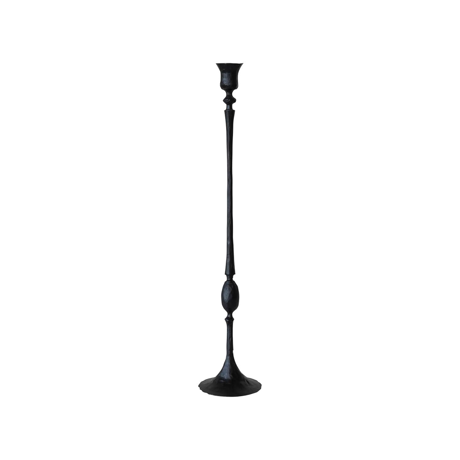 Creative Co-Op Tall Decorative Hand-Forged Metal Taper Holder, Black