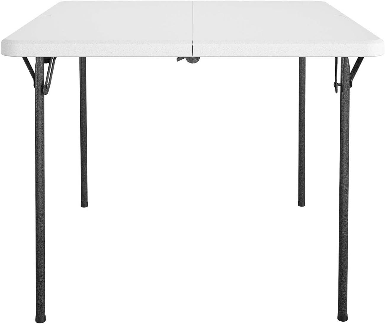 COSCO XL 36" Fold-in-Half Card Table w/ Handle, White, Indoor & Outdoor