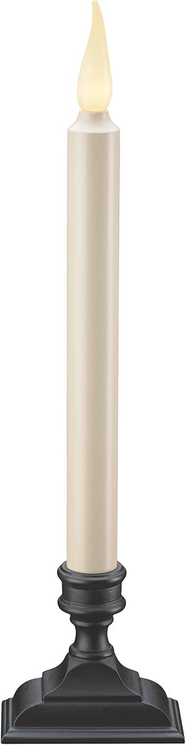 Xodus Innovations FPC1650-4 Battery Operated Flameless 12-Inch Taper Candle with Base, 3D Warm White Flickering Flame, 6-Hour Automatic Timer, Pack of 4