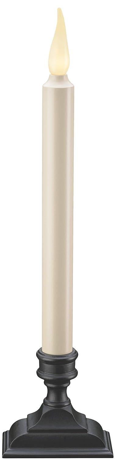 Xodus Innovations FPC1650-4 Battery Operated Flameless 12-Inch Taper Candle with Base, 3D Warm White Flickering Flame, 6-Hour Automatic Timer, Pack of 4