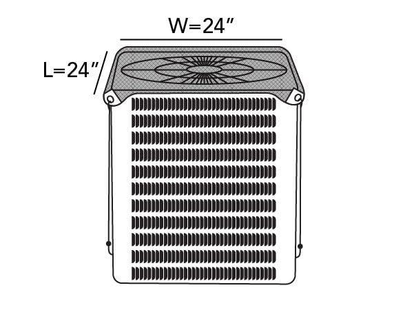 Covermates Armor Top Air Conditioner Cover â€“ Durable Outdoor Protection for AC Units, Ultima 600D Polyester, Armor Top 24W x 24D, Ripstop Grey