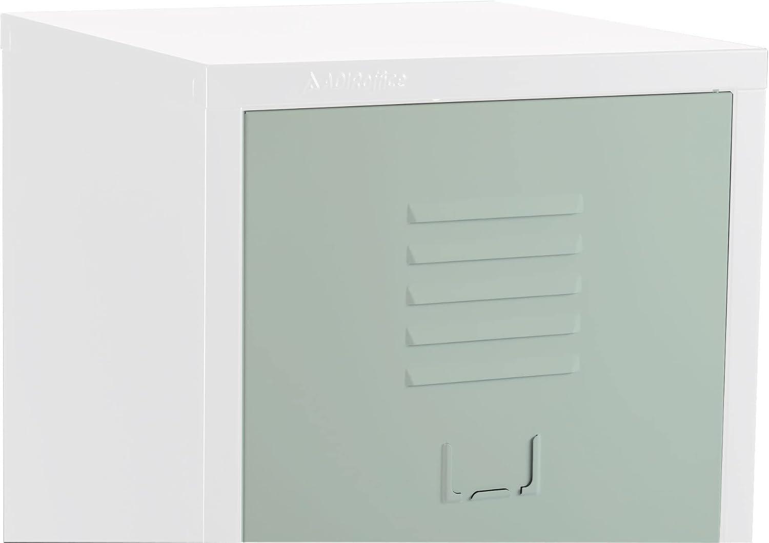 Misty Green Steel Office Locker with Adjustable Shelving