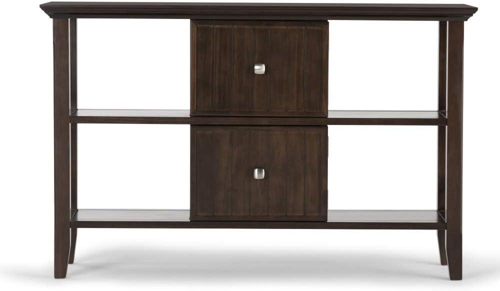 SIMPLIHOME Acadian SOLID WOOD 36 inch Wide Square Transitional Coffee Table in Brunette Brown, for the Living Room and Family Room