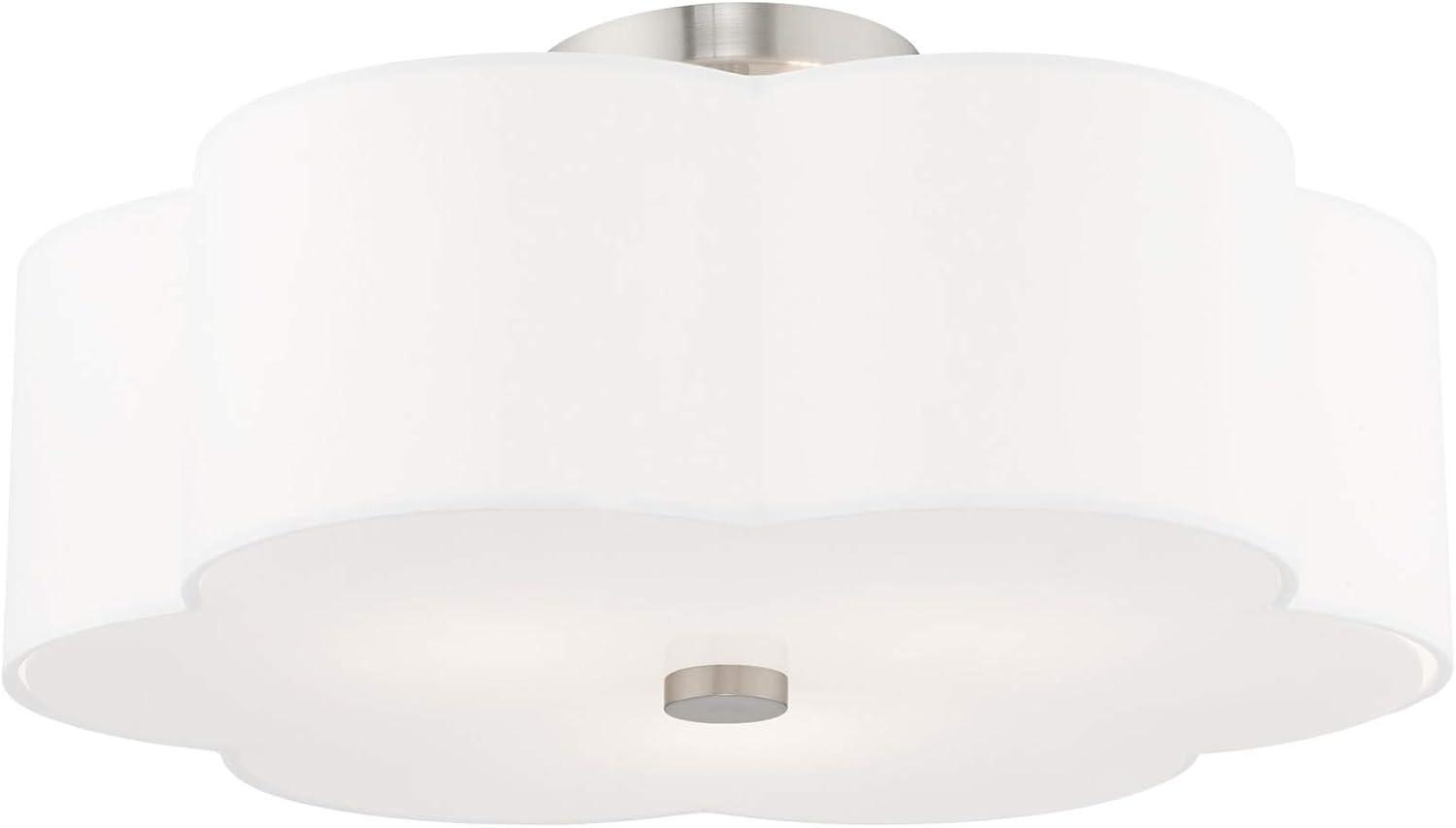 Livex Lighting Chelsea 3 - Light Flush Mount in  Brushed Nickel