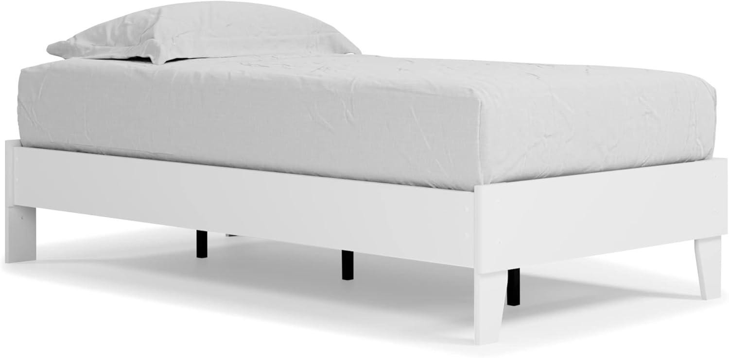 Twin Piperton Platform Bed White - Signature Design by Ashley: Modern Style, No Box Spring Needed