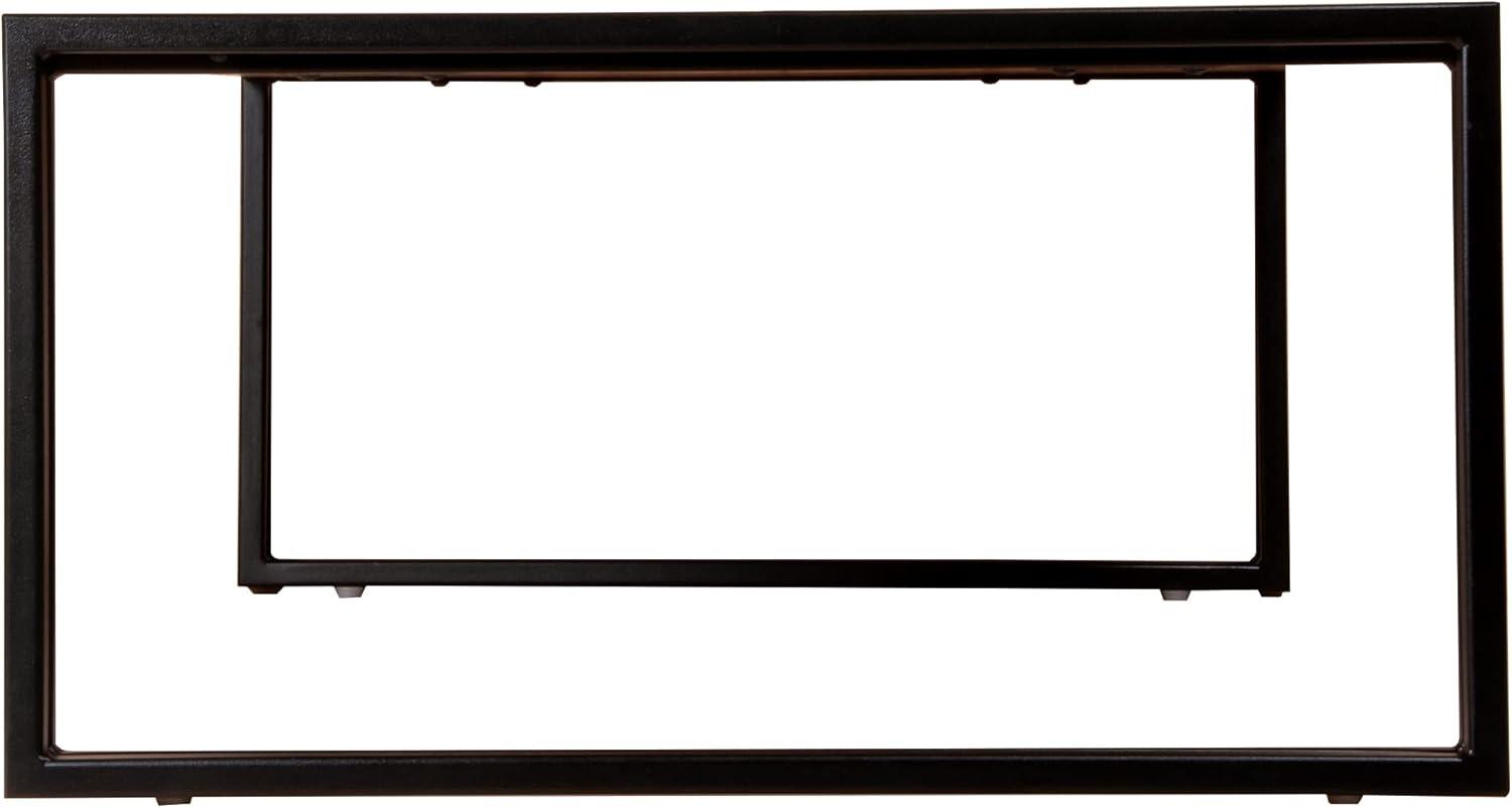 48 Inch Wooden Coffee Table with Double Metal Sled Base Brown and Black - Saltoro Sherpi