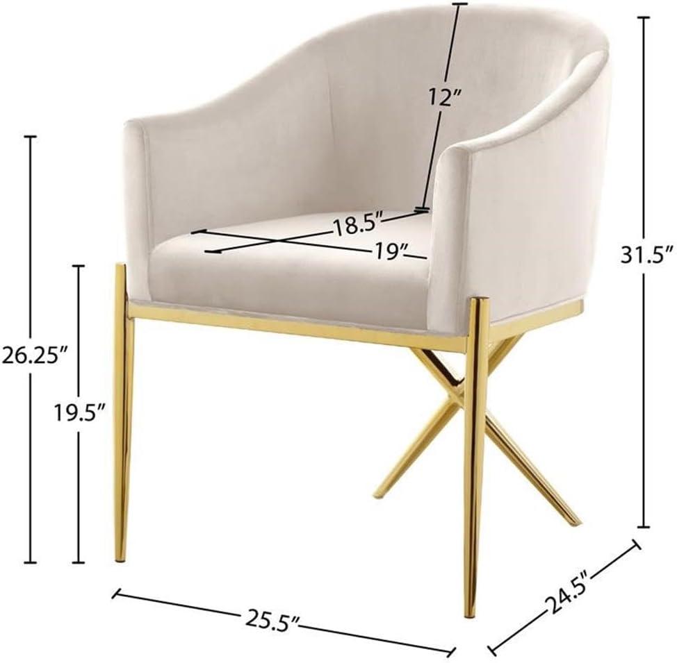 Meridian Furniture Xavier Cream Velvet Dining Chair