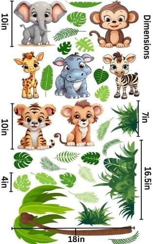 Premium Vinyl Jungle Animal Wall Decals for Nursery & Kids' Room