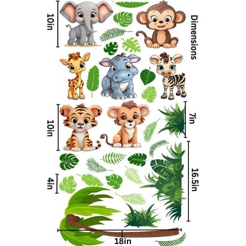 Premium Vinyl Jungle Animal Wall Decals for Nursery & Kids' Room