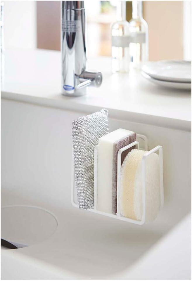 Yamazaki Home 3 Sponge Holder, Steel Rack Organizer For Kitchen Sink, Steel, Water Resistant