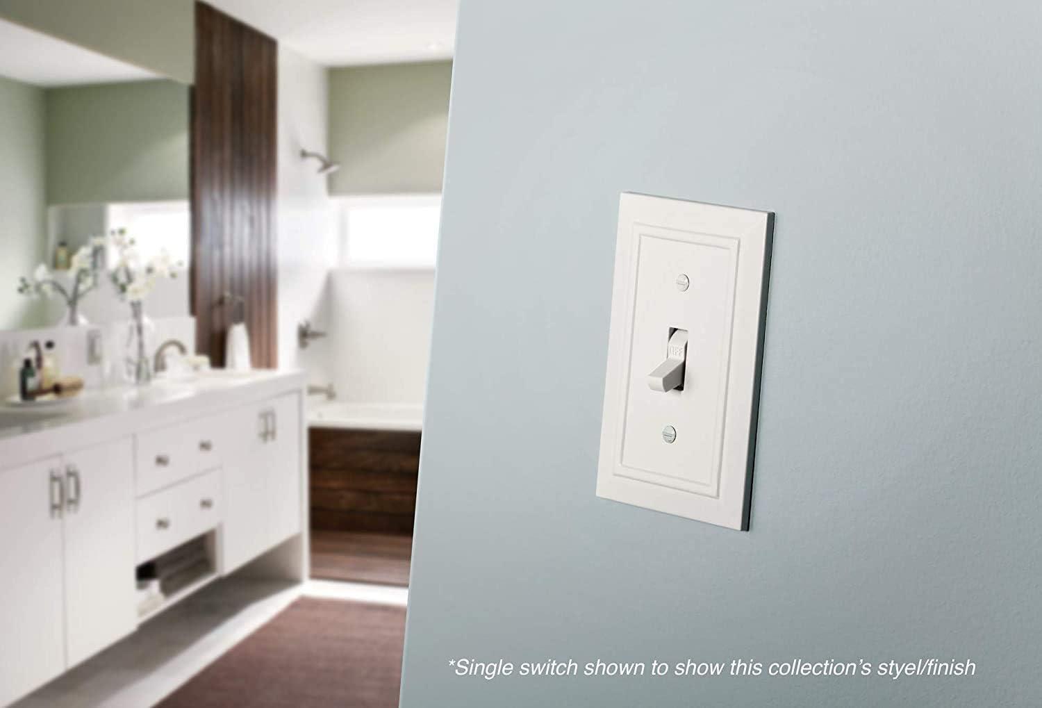 Pure White Classic 3-Gang Toggle Light Switch Wall Plate