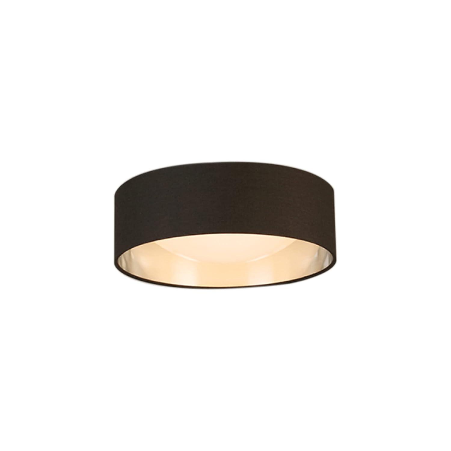 Eglo Lighting Orme 12 Inch Ceiling Mount Light Fixture, Black and Nickel