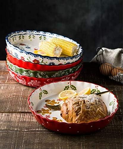 MASTER CRAFT WINDOW AND DOOR Ceramic Pie Pan Pie Dish For Oven 10 Inch Pie Plate Round Bakeware (Butterfly)