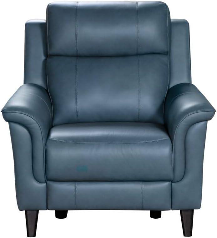 Masen Bluegray Leather Contemporary Power Recliner 39.40"