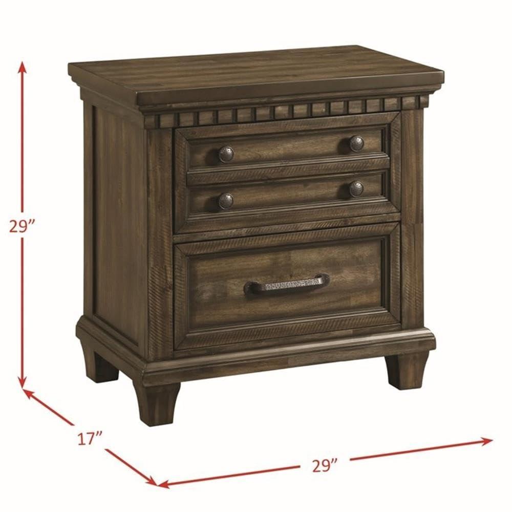 Picket House Furnishings Johnny 2 Drawer Nightstand in Smokey Walnut