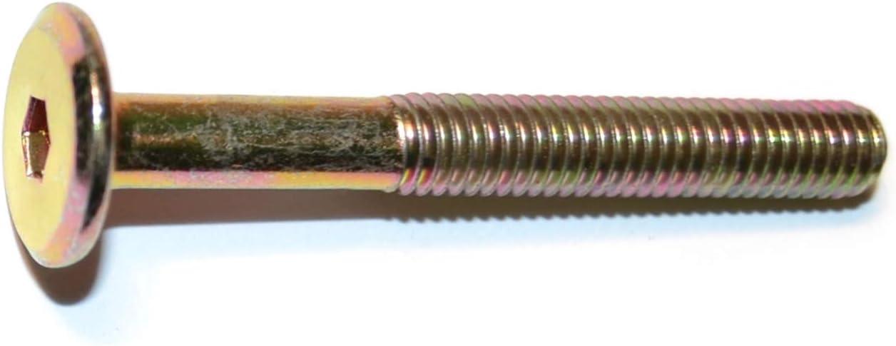 Yellow Zinc Plated Steel Joint Connector Bolts, 6mm x 50mm, Set of 10