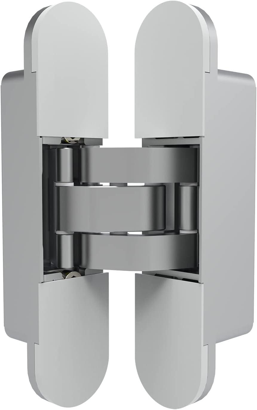 Villar Home Designs 3D Concealed Invisible 3 Way Adjustable Heavy-Duty Door Hinge Chrome