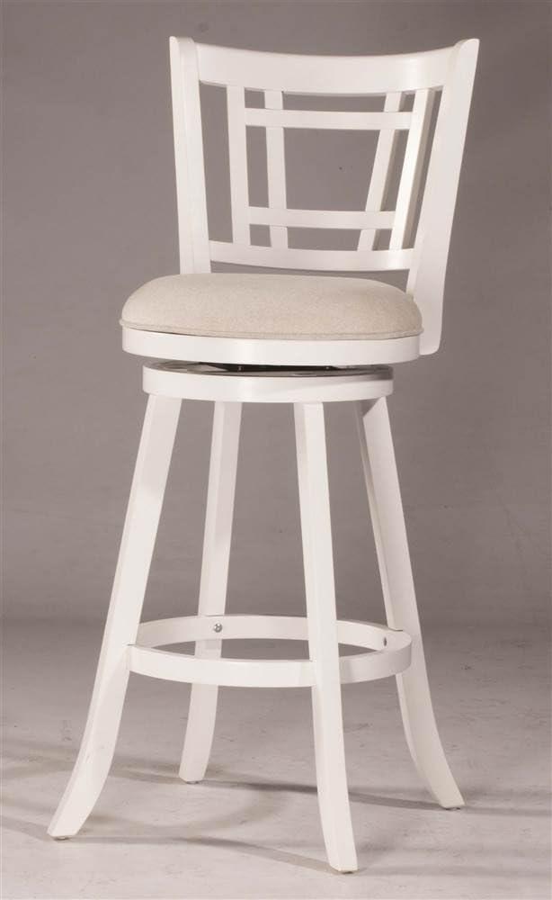 25" Fairfox Swivel Counter Height Barstool with Back, Ecru Upholstery - Hillsdale Furniture