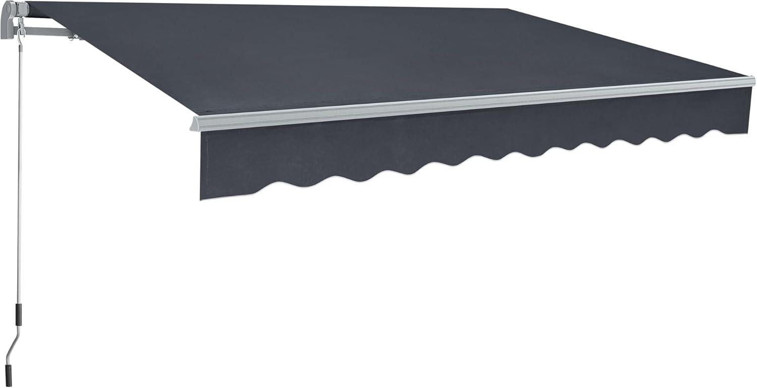Macrout Patio Awning 12x8 Feet Sunshade Canopy for Manual Retractable Awnings, 4664 (Dark Grey)