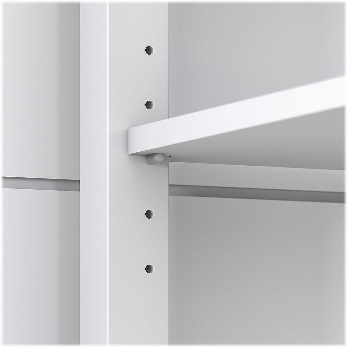 54W Mayfield Computer Desk with Shelves Shiplap Gray/Pure White - Bush Furniture