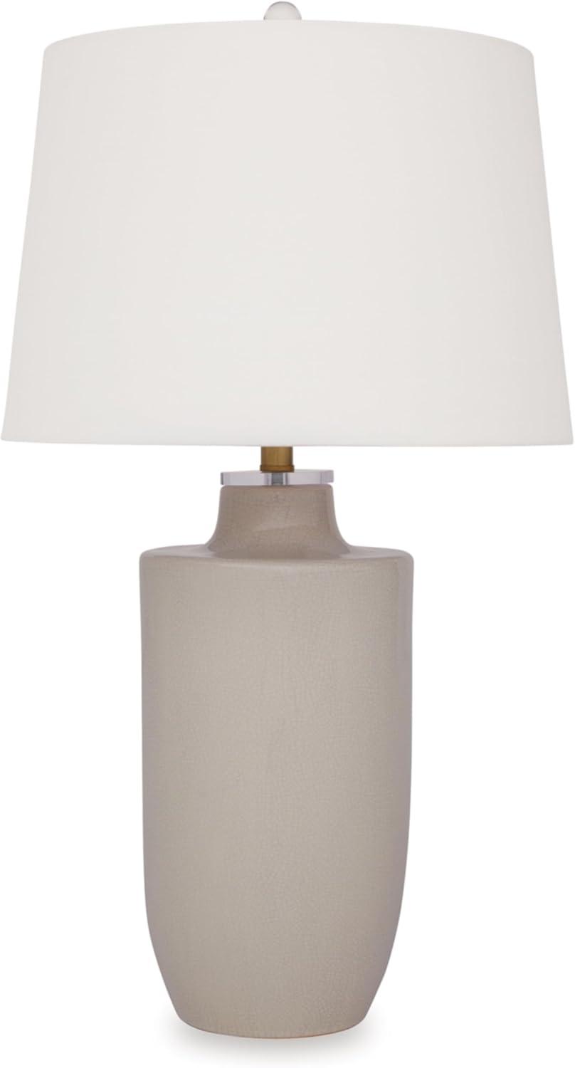 Cylener Off-White Ceramic Table Lamp with 3-Way Switch