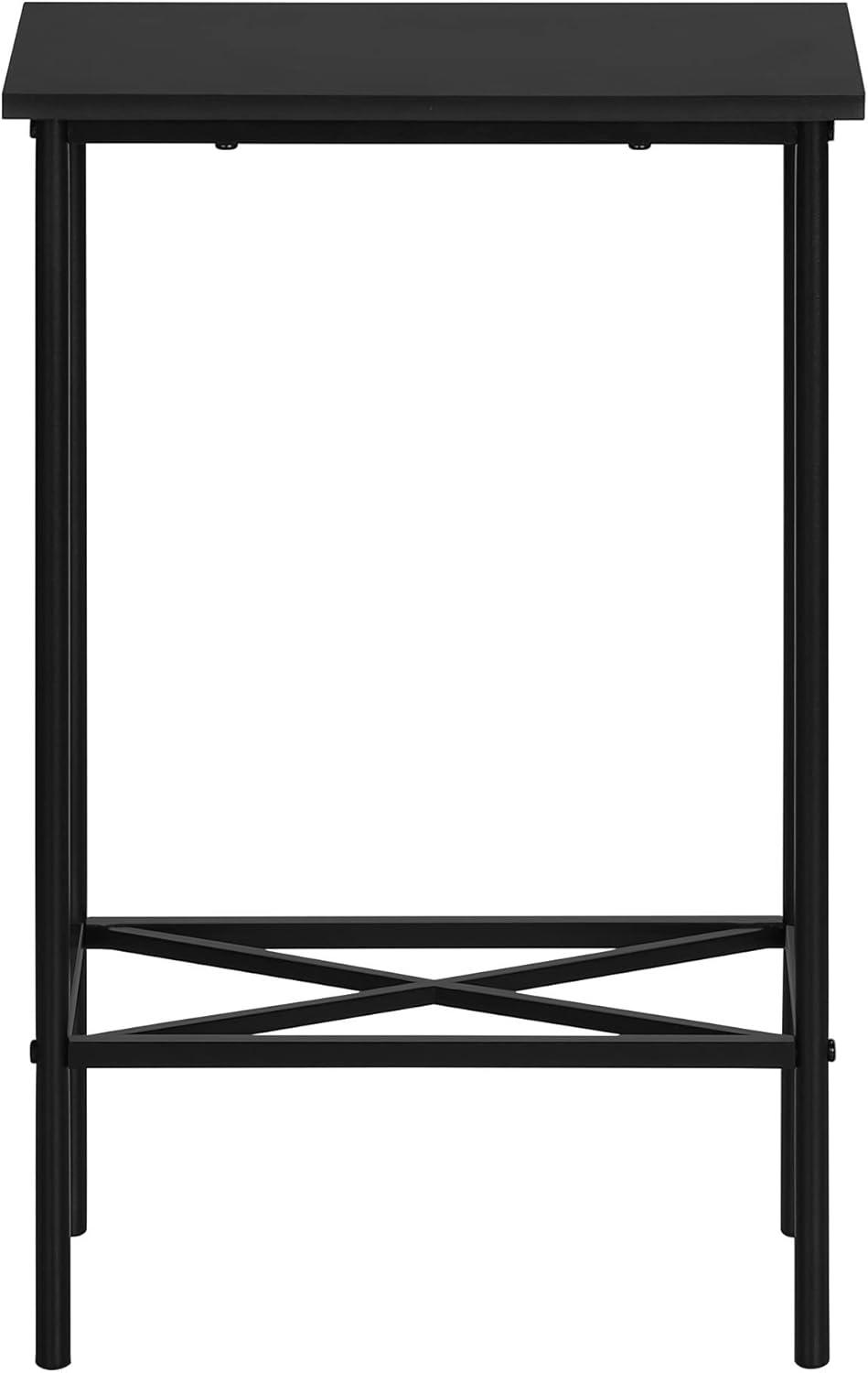 Accent Table - Side - End - Narrow - Small - 2 Tier - Bedroom - Black Laminate