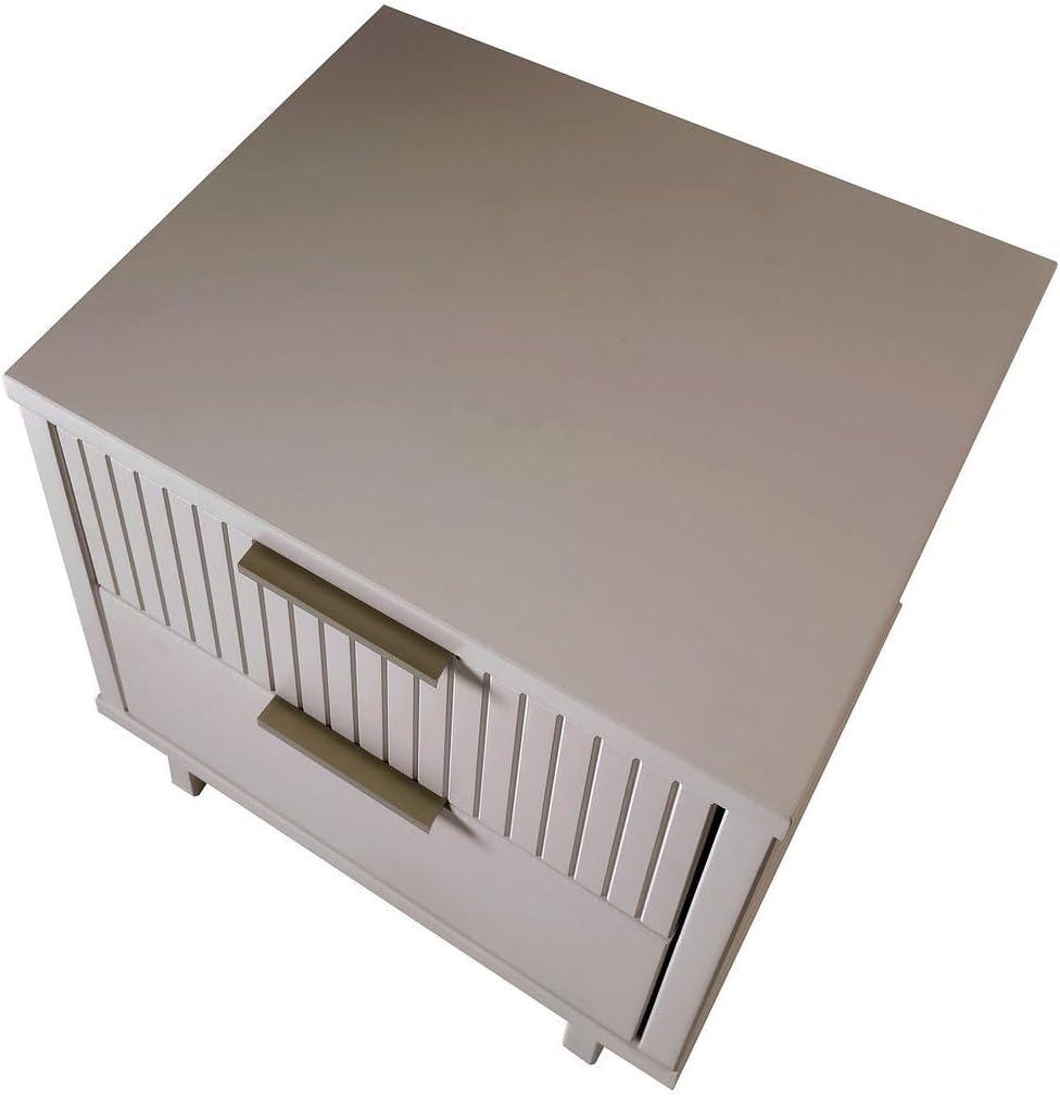 Granville Modern 2 Drawer Nightstand Light Gray - Manhattan Comfort: Soft Close, UV Finish, Metal Handles