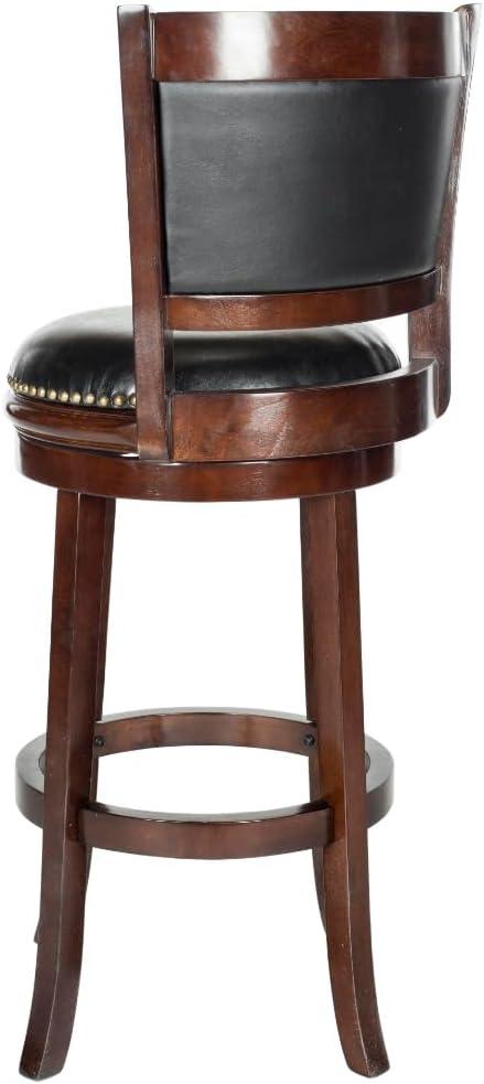 Brockway Swivel Bar Stool - Cappuccino/Black - Safavieh