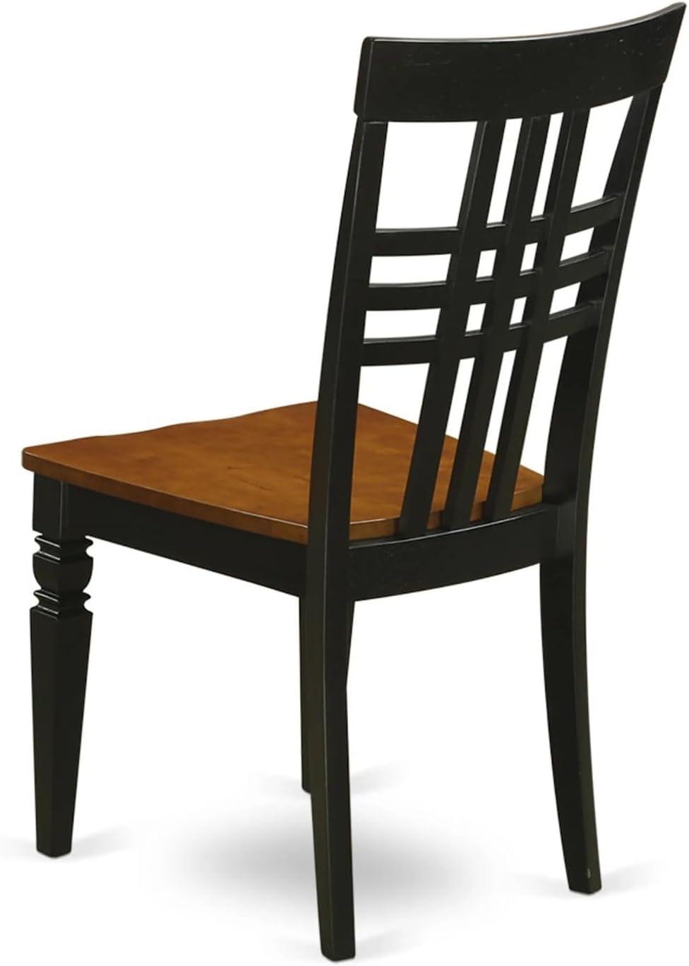 Logan Black & Cherry Finish Solid Wood Slat Dining Chairs Set of 2