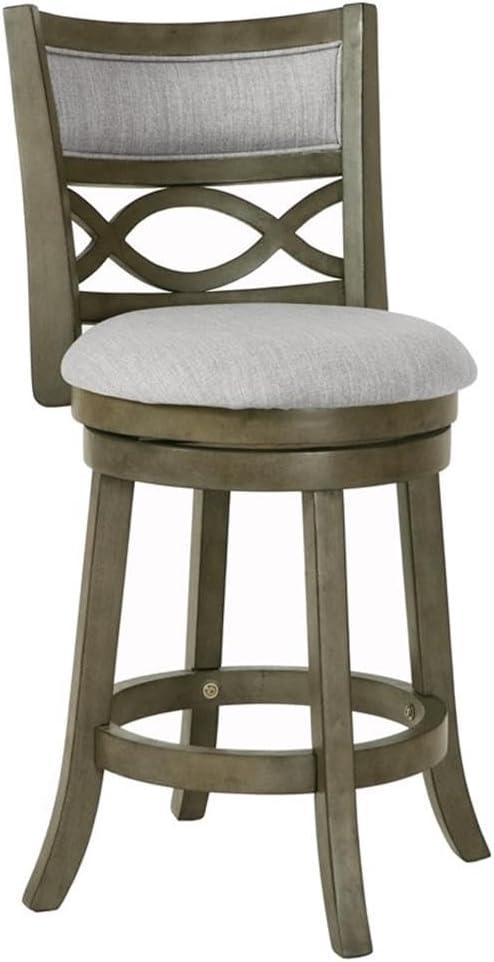 New Classic Furniture,Manchester 24" Solid Wood Counter Stool With Fabric Seat In Ant Gray