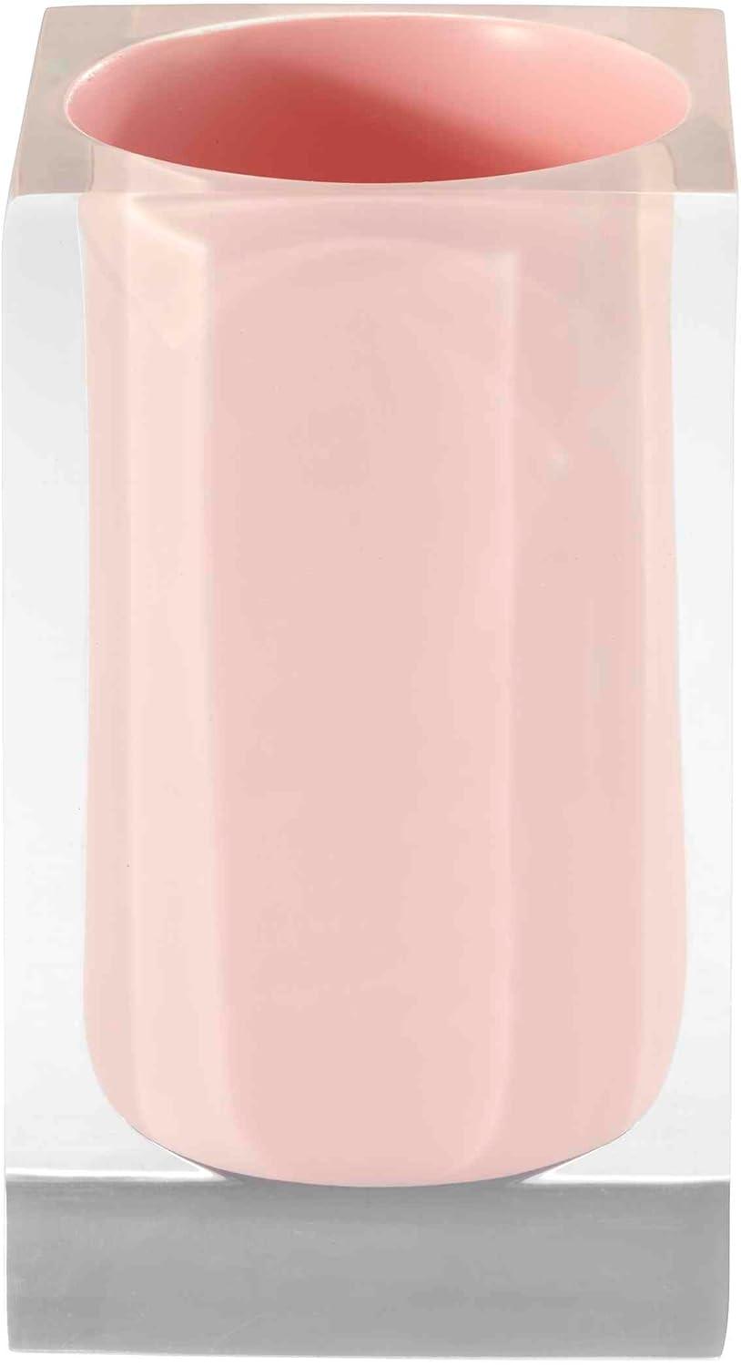 Pink Resin Modern 4-Piece Bathroom Accessory Set